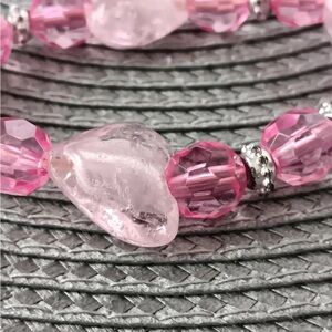 Pink Heart Beaded Bracelet